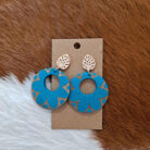 Matte Gold Leaf Flower Print Earrings