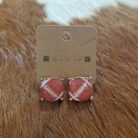 Rectangular Shape Sports Ball Stud Earrings