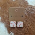 Rectangular Shape Sports Ball Stud Earrings