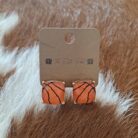 Rectangular Shape Sports Ball Stud Earrings