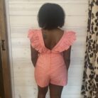 V-Neck Gingham Romper with Ruffle Sleeves