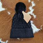 Cable Knit Pom Pom Beanie With Warm Lining