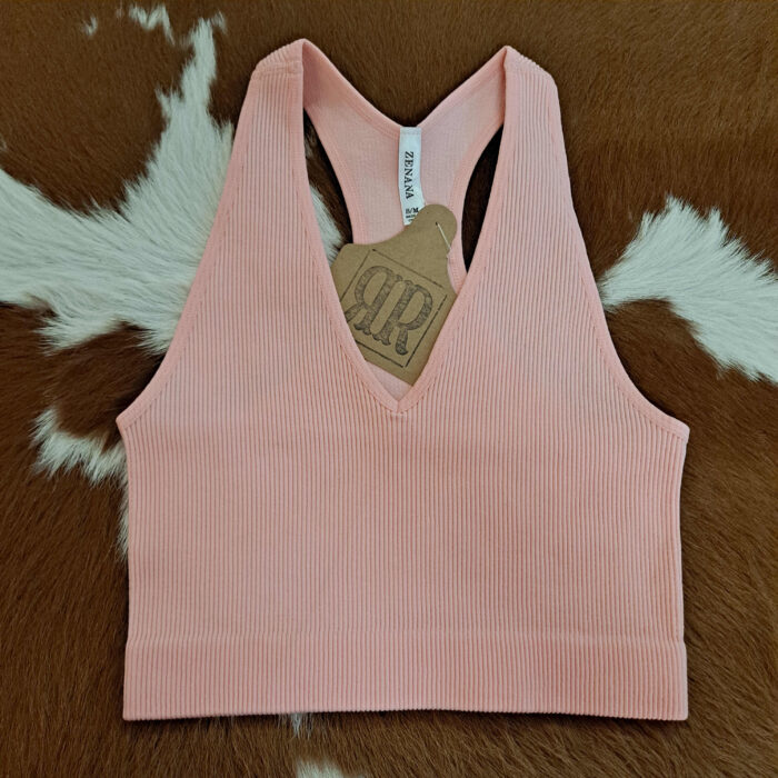 Ribbed Cropped Racerback Tank Top Ribbed Cropped Racerback Tank Top
