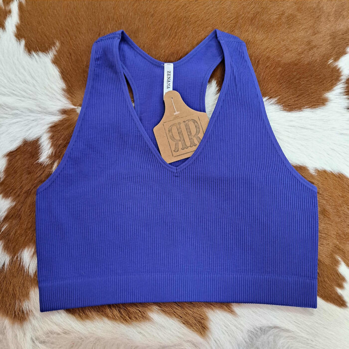 Ribbed Cropped Racerback Tank Top Ribbed Cropped Racerback Tank Top