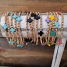Beaded Stretch Bracelets with Crosses