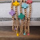 Beaded Stretch Bracelets with Crosses