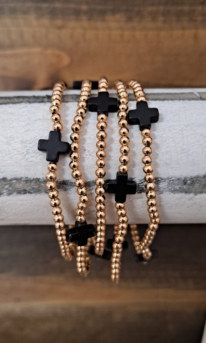 Beaded Stretch Bracelets with Crosses Beaded Stretch Bracelets with Crosses