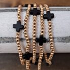 Beaded Stretch Bracelets with Crosses