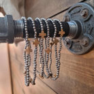 Beaded Stretch Bracelets with Crosses