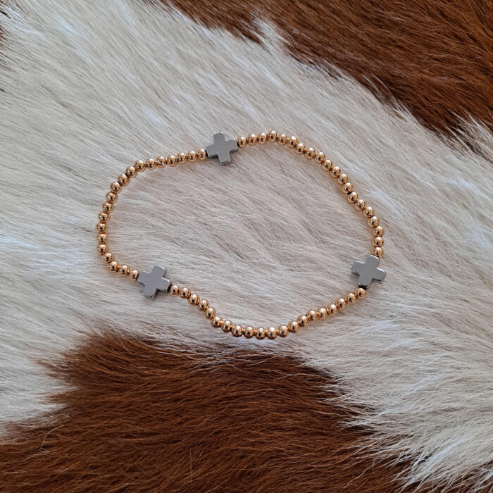 Beaded Stretch Bracelets with Crosses Beaded Stretch Bracelets with Crosses