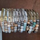 Sassy Sayings Natural Stone and Crystal Beaded Stretch Bracelets