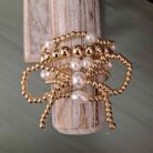 Bow Knot Pearl Beaded Multi Layered Bracelet Set