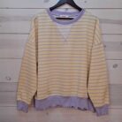 Stripe Terry Top with Lettuce Rib