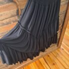 Square Neck Smocked Bodice Tiered Ruffle Hem Midi