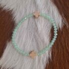 Duel Cross Accent Beaded Stretch Bracelet
