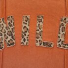 Wild Leopard Print Patch Oversized Washed Terry Pullover