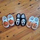 Halloween Pumpkin Cozy Warm Fleece Slippers