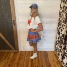 Star Pattern Sequins Mini Tiered Skirt