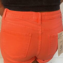 Coral Colored High Rise Cuffed Shorts