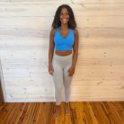 Brushed Microfiber Full Length Leggings with V-Back Scrunch