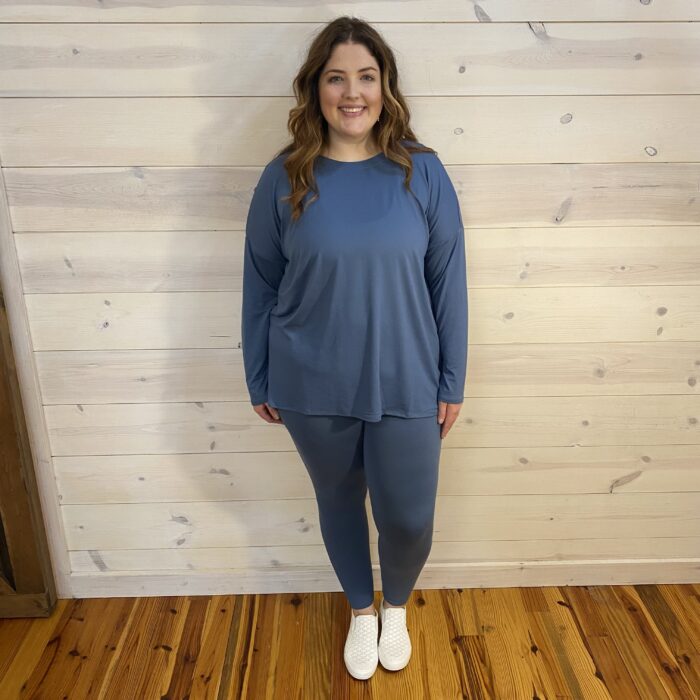 Brushed DTY Long Sleeve Round Neck Microfiber Loungewear Set Brushed DTY Long Sleeve Round Neck Microfiber Loungewear Set