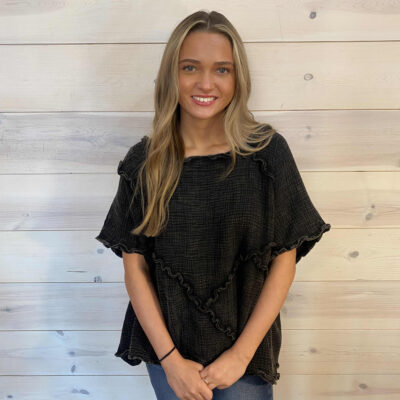 100% Cotton Washed Double Gauze Oversized Woven Top