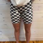 Checkerboard Printed High Waist Biker Shorts