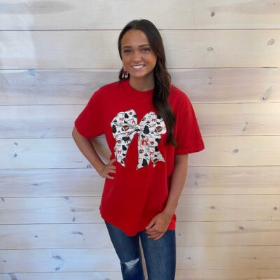 Georgia Bulldogs Coquette Bow Graphic Tee