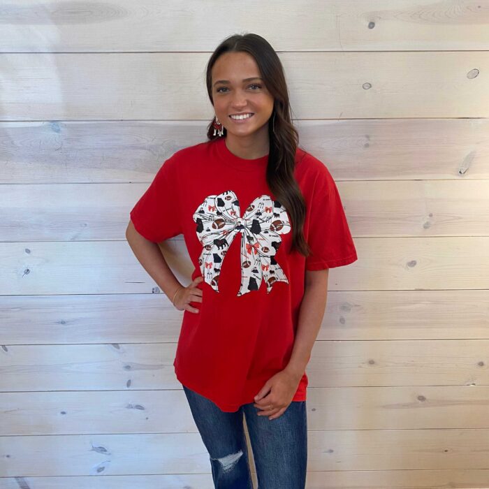 Georgia Bulldogs Coquette Bow Graphic Tee
