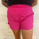 Windbreaker Smocked Waistband Running Shorts with Mesh Waist Pocket