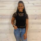 Lace See-Through Layering Short Sleeve Top