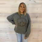Mineral Washed Peace Sign Patch Design Terry Pullover