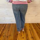 Embroidered Cropped Wide Leg High Waist Jeans