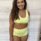 Scalloped Edge Bikini Swimwear – Lemon, 3X