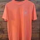 Rustic Rebel “RR” Cow Tag Logo Graphic Tee – Small, Neon Peach