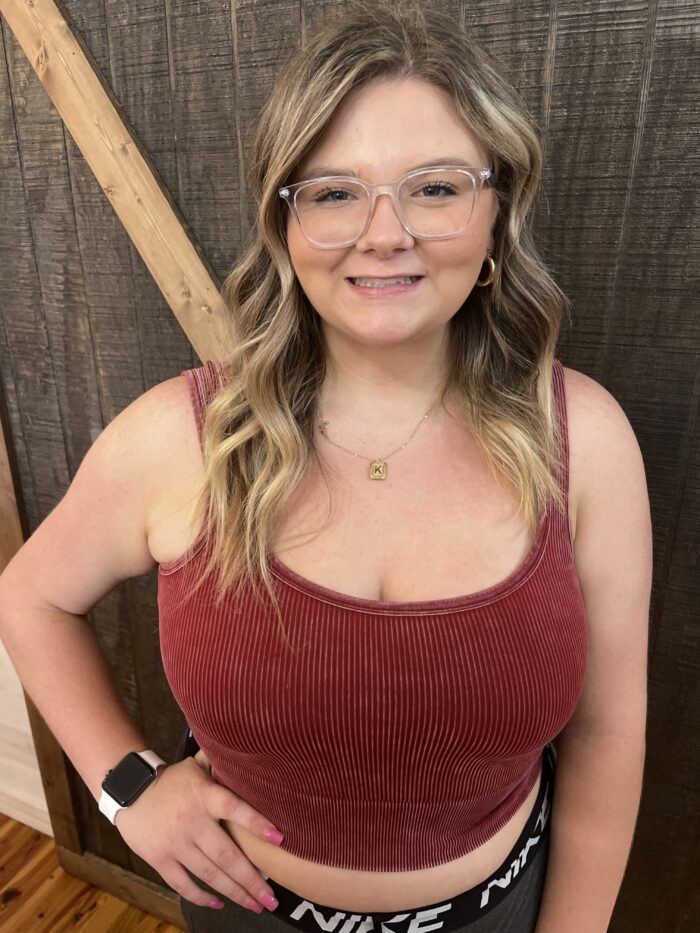 Square Neck Ribbed Cropped Tank Top Square Neck Ribbed Cropped Tank Top