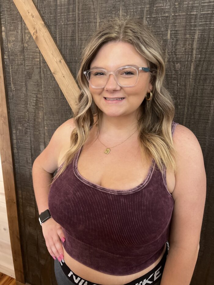 Square Neck Ribbed Cropped Tank Top Square Neck Ribbed Cropped Tank Top