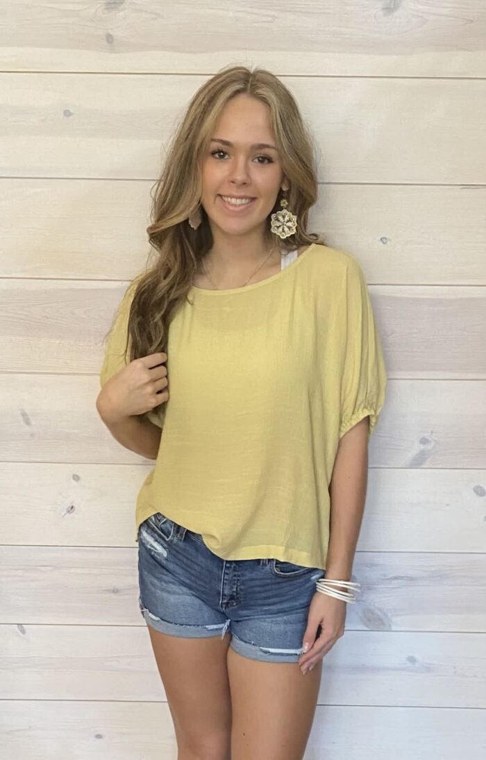 Elastic Sleeve Blouse Top – Honey, 2X