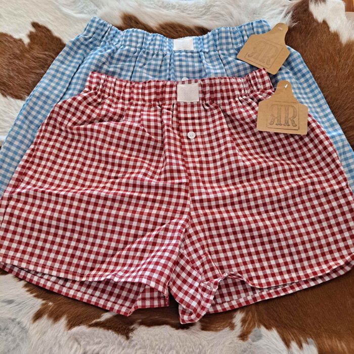 Plaid Gingham Printed High Waist Shorts With Pockets