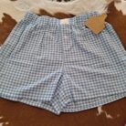 Plaid Gingham Printed High Waist Shorts With Pockets