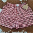 Plaid Gingham Printed High Waist Shorts With Pockets