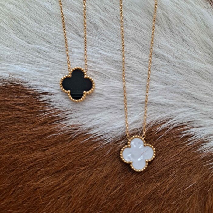 Floral Charm 18K Gold Dip Stainless Steel Necklace