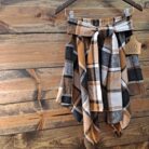 Stylish Paneled Checkered Lace-Up Skirt