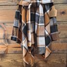 Stylish Paneled Checkered Lace-Up Skirt