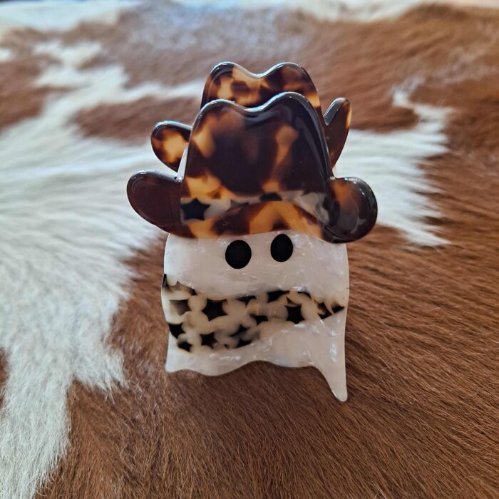 Cowboy Ghost Halloween Claw Clip