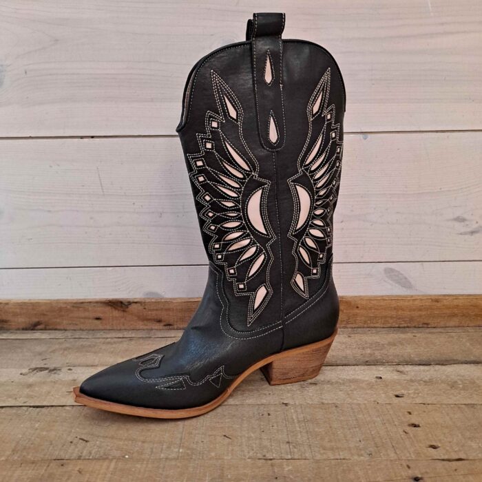 Britney Cut Out Mid-Calf Western Boots