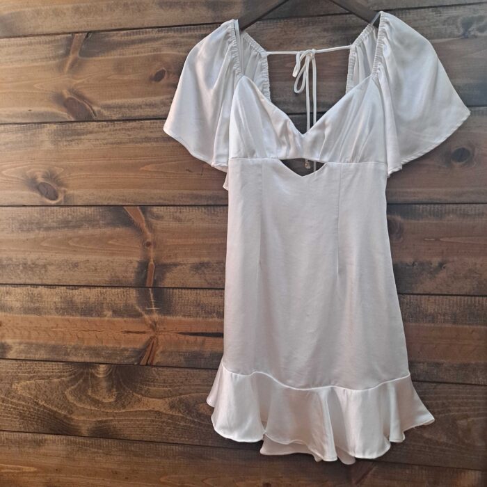 Tie Back Ruffle Cami Mini Dress With Slip