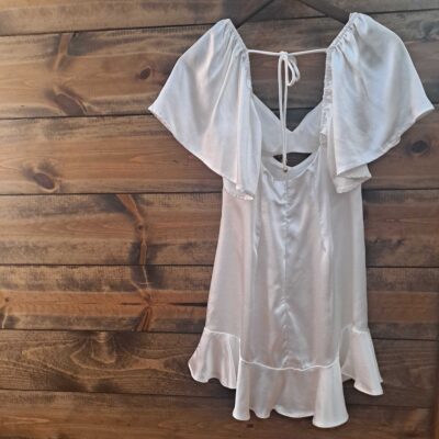 Tie Back Ruffle Cami Mini Dress With Slip