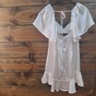 Tie Back Ruffle Cami Mini Dress With Slip