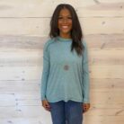 Soft Melange Hacci Exposed Seam Hi-Low Long Sleeve Top